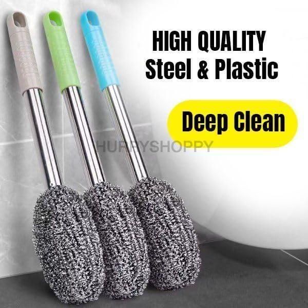 Set of three high-quality bottle jar scrubbers with durable steel and plastic handles for deep cleaning