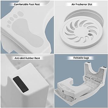Children's toilet training aid with comfortable foot rest and foldable legs for easy storage