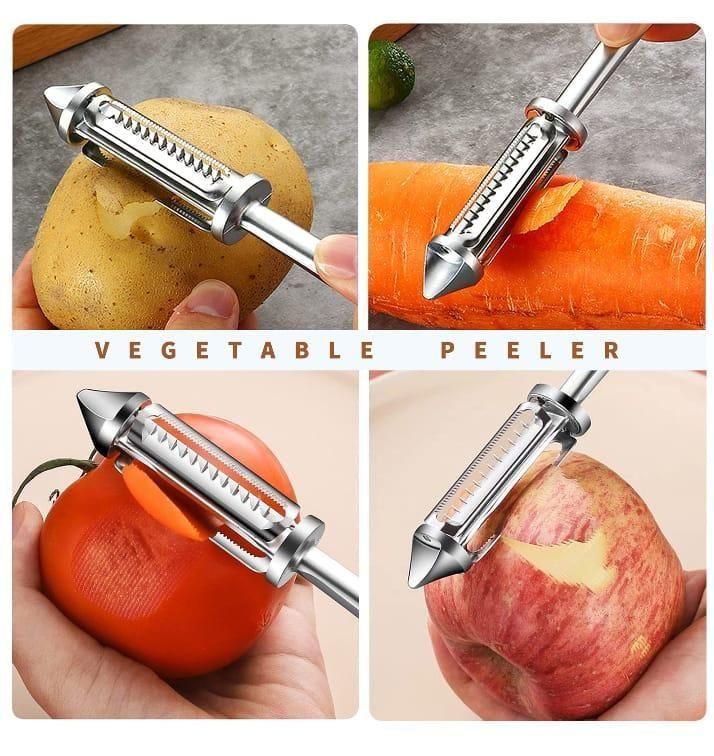 Multifunctional fruit and vegetable peeler designed for easy peeling of various fruits and vegetables.