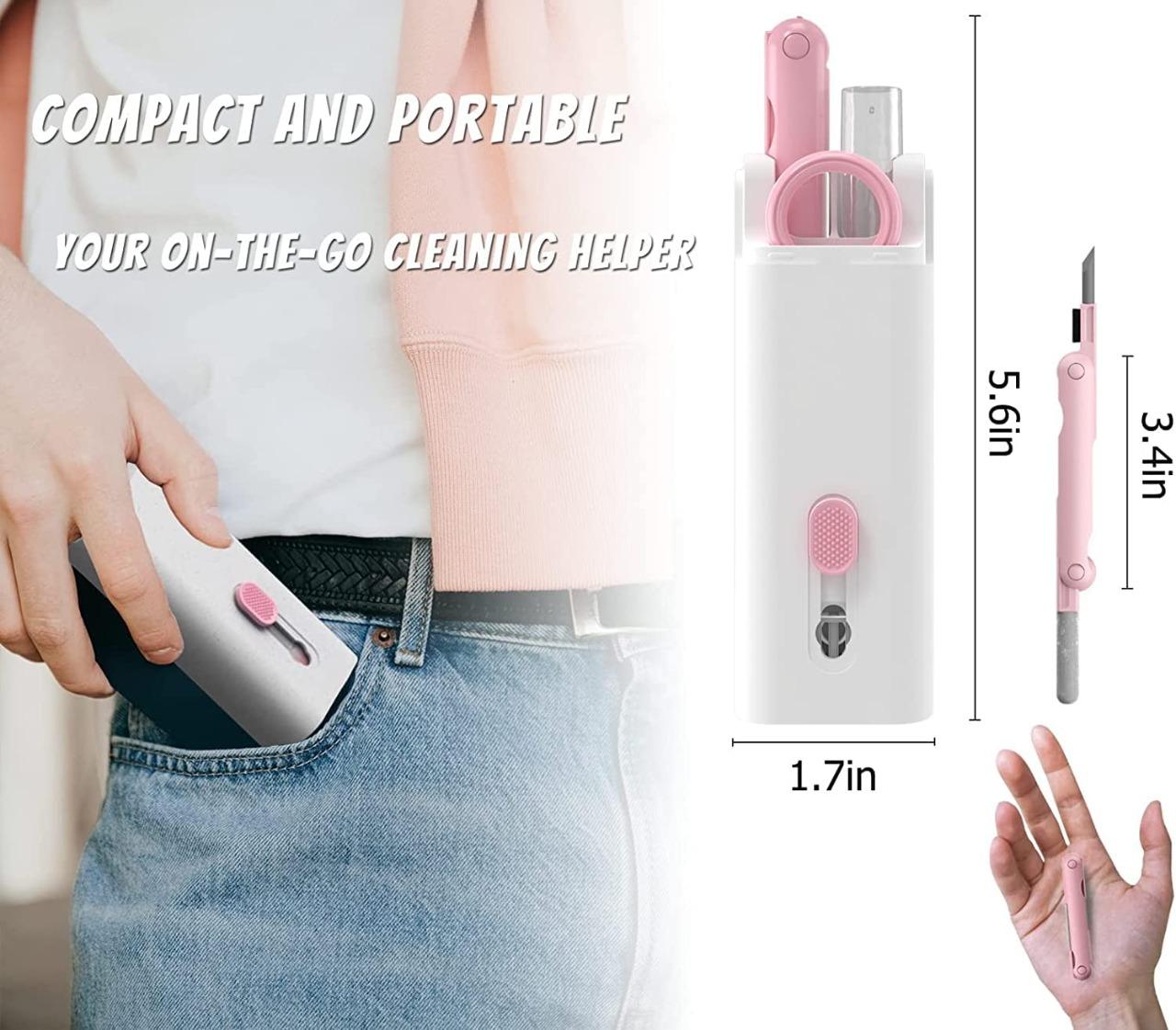 7-in-1 electronics cleaner kit in a portable design for effective on-the-go cleaning