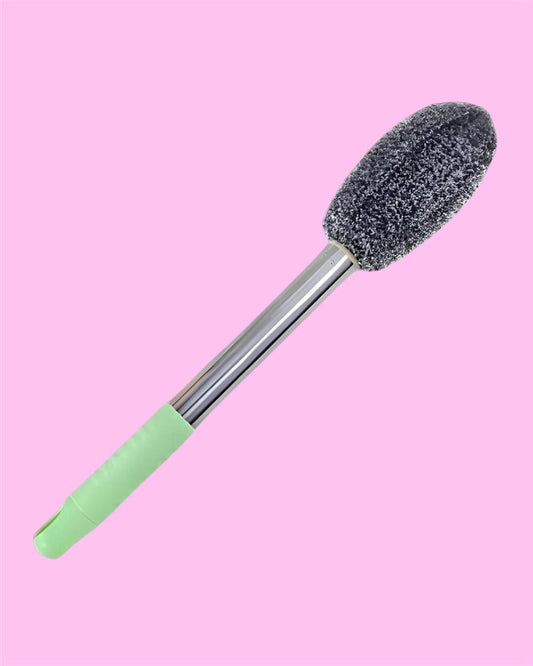 Bottle jar scrubber with a textured cleaning head and comfortable grip for effective cleaning