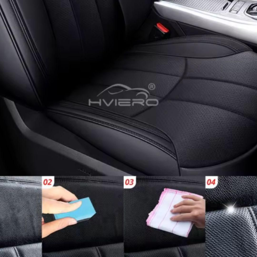 Car restoration cream pack for restoring black leather seats with applicator tools included