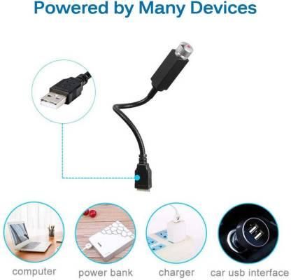 Versatile car star ceiling light powered by computer, power bank, charger, or car USB interface