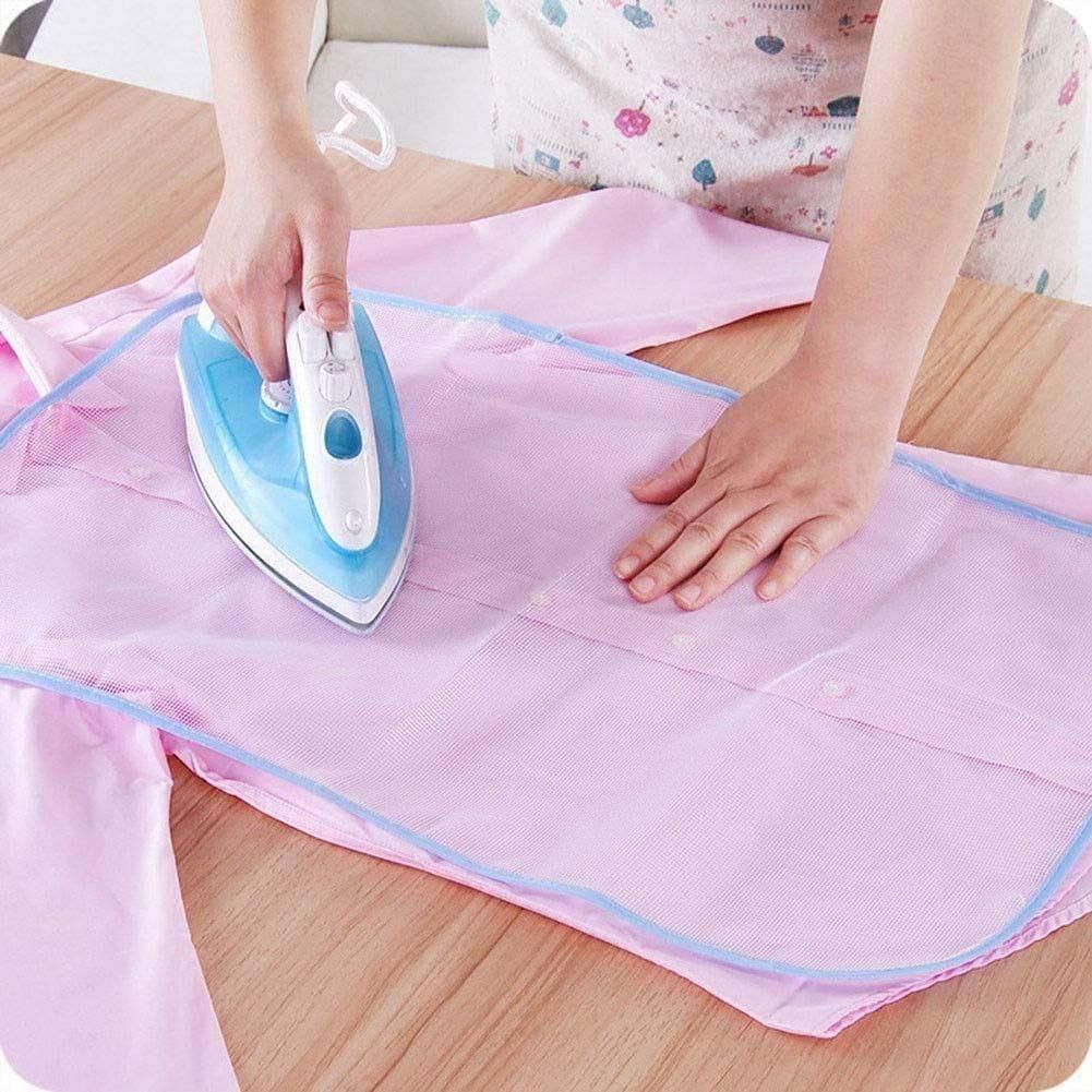 Person using an iron on an 8cmqjg-xd iron safety mesh pad for safe and effective ironing
