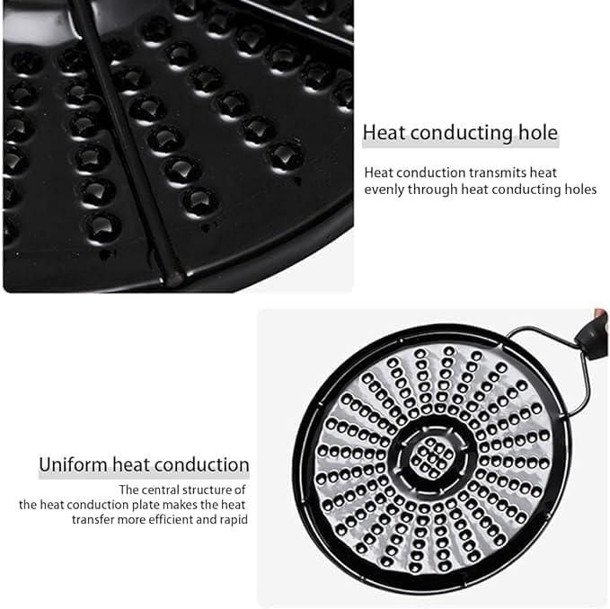 Gas and electric stove diffuser with heat conducting holes for efficient and uniform heat distribution