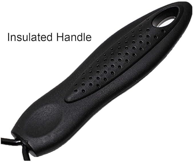 Black kitchen accessory with an insulated handle for gas and electric stove diffuser use
