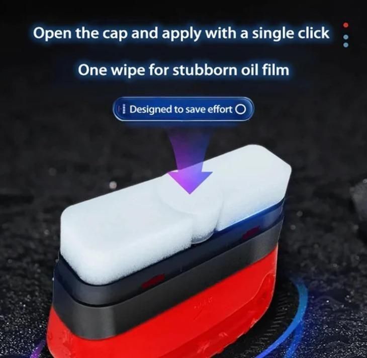 Efficient magnetic glass cleaner with ergonomic design for easy use and stubborn oil film removal