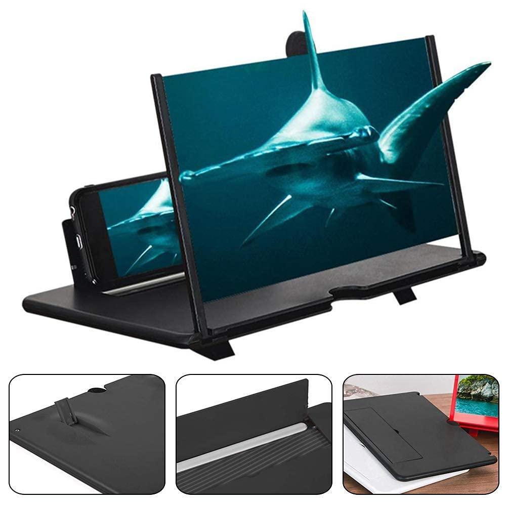Portable screen expander for mobile enhancing view with adjustable stand and clear display